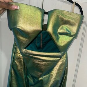 Rick Owen’s Green Prong Denim Maxi Dress